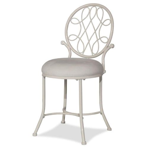  Hillsdale Furniture Vanity Stool in White Color