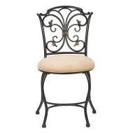 Hillsdale Furniture 50833H Sparta Vanity Stool Black with Gold Highlighted Accents