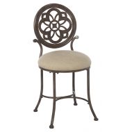 Hillsdale Furniture 50981 Marsala Vanity Stool Gray with Brown highlighting with Cream Fabric