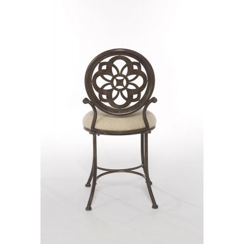  Hillsdale Furniture 50981 Marsala Vanity Stool Gray with Brown highlighting with Cream Fabric