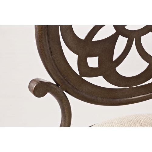  Hillsdale Furniture 50981 Marsala Vanity Stool Gray with Brown highlighting with Cream Fabric