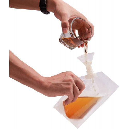  [아마존베스트]Hillside-Kit Concealable And Reusable cruise sneak flask Liquor Pouches flask kit Sneak Alcohol flask hide drinking flask kit (8OZ3 + 16OZ3)