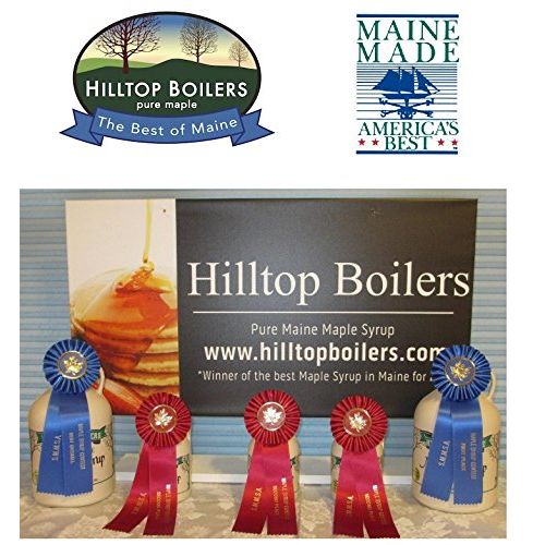  Hilltop Boilers Hilltop Pure Maine Maple Syrup - US Grade A Medium Amber (Pack of 6)