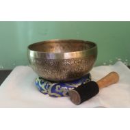 /HimalayaHandicrafts 8 Singing Bowl with Cushion - Mantra Carved Tibetan Singing Bowl - Singing Bowl Handmade in Nepal