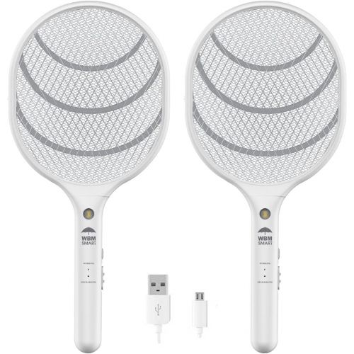  Himalayan Glow Bug Zapper Rechargeable Racket, Electric Fly Swatter, 3,000 Volt, USB Charging Cable - 2 PCS