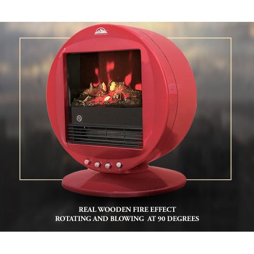  Himalayan Glow Himalayan glow HH-2001R Rotatable Electric Fireplace Heater, Red Himalayan 1500W Electric Fireplace Heater comforts of home ,living room and study room with Auto-temperature adjust