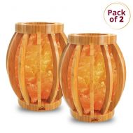 Himalayan Glow 1348B Bamboo Basket Salt Lamp 5-8 lbs Each Amber Glow