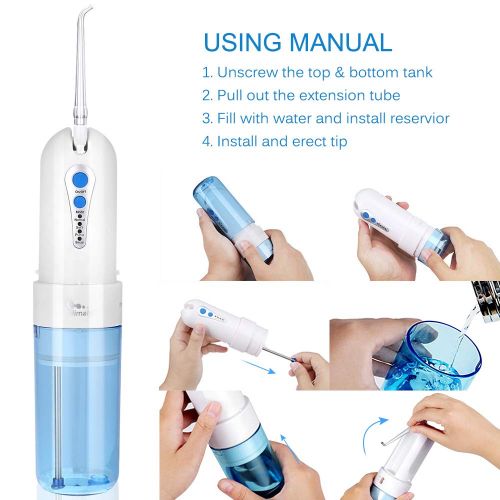  [아마존 핫딜]  [아마존핫딜]Himaly Elektrische Munddusche Kabellos Zahn Munddusch Tragbare Reise Mund Dusche Zahnbuerste Mobile Mundspuelgerat Water Flosser Aufladbar Zahnreiniger Zahnreinigung Zahnpflege mit 2