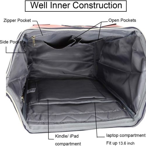  [아마존베스트]Himawari Laptop Backpack Travel Backpack With USB Charging Port Large Diaper Bag Doctor Bag School Backpack for Women&Men (XK-05#-USB L）