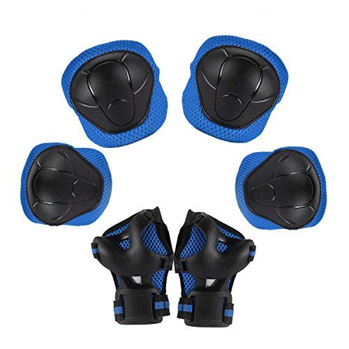  Hindom Kids Protective Gear Knee Elbow Wrist Pads for BikingCyclingRiding, Scooter, Skateboard, Skating, 6 Colors