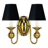 Hinkley 5124PB Traditional Two Light Wall Sconce from Virginian collection in Brass-Polished/Castfinish,
