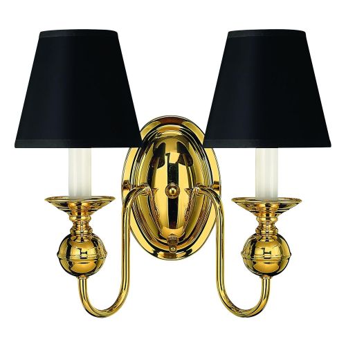  Hinkley 5124PB Traditional Two Light Wall Sconce from Virginian collection in Brass-PolishedCastfinish,