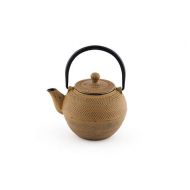 Hinomaru Collection Artisan Workshop Japanese Tetsubin Brown Hobnail Cast Iron Teapot 20oz with Stainless Steel Infuser