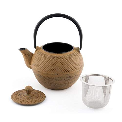  Hinomaru Collection Artisan Workshop Japanese Tetsubin Brown Hobnail Cast Iron Teapot 20oz with Stainless Steel Infuser