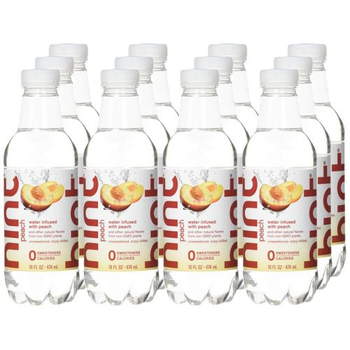  [아마존 핫딜]  [아마존핫딜]Hint Water Peach, (Pack of 12) 16 Ounce Bottles, Pure Water Infused with Peach, Zero Sugar, Zero Calories,...