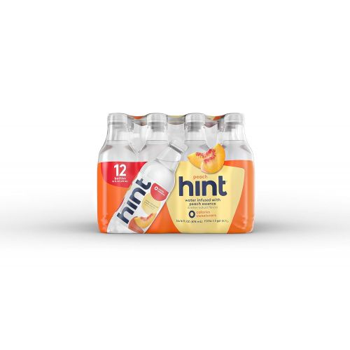  [아마존 핫딜]  [아마존핫딜]Hint Water Peach, (Pack of 12) 16 Ounce Bottles, Pure Water Infused with Peach, Zero Sugar, Zero Calories,...