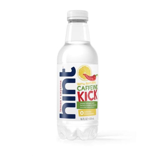  Hint Kick With Caffeine Water, Lemon Cayenne, (Pack of 24) 16 Ounce Bottles, Caffeinated Water, Lemon...