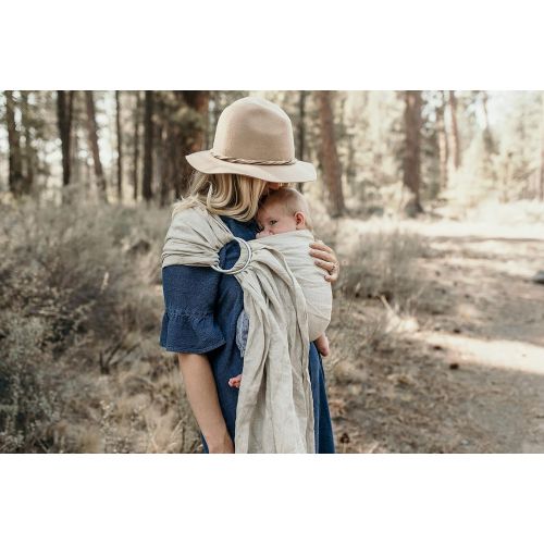  Baby Carrier Ring Sling by Hip Baby Wrap for Newborns, Infants and Toddlers (Oat) - eco-Friendly, Beautiful, 100% Linen - Perfect Baby Show Gift - Great for New mom and dad - Nursi