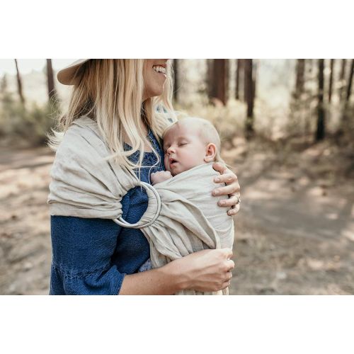  Baby Carrier Ring Sling by Hip Baby Wrap for Newborns, Infants and Toddlers (Oat) - eco-Friendly, Beautiful, 100% Linen - Perfect Baby Show Gift - Great for New mom and dad - Nursi