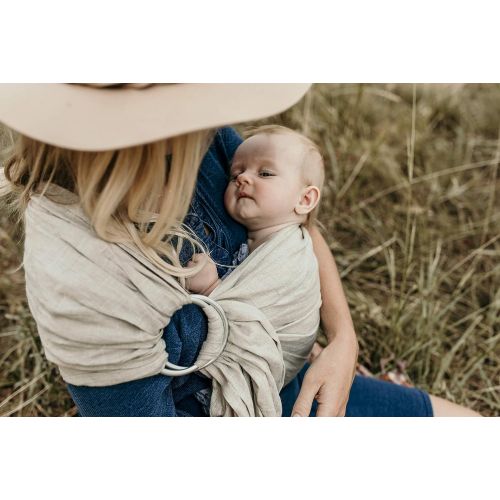  Baby Carrier Ring Sling by Hip Baby Wrap for Newborns, Infants and Toddlers (Oat) - eco-Friendly, Beautiful, 100% Linen - Perfect Baby Show Gift - Great for New mom and dad - Nursi