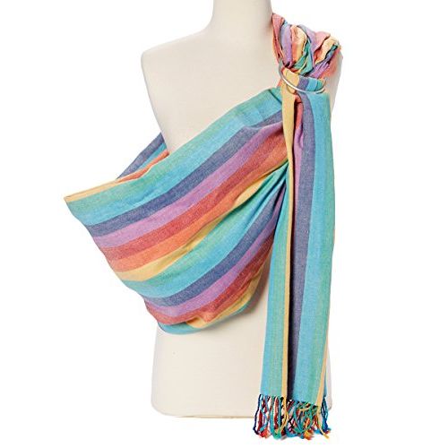  [아마존베스트]Hip Baby Wrap Ring Sling Baby Carrier for Infants and Toddlers (Summer Rainbow)