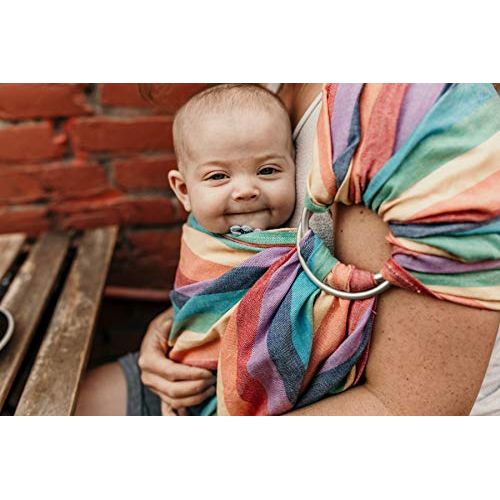  [아마존베스트]Hip Baby Wrap Ring Sling Baby Carrier for Infants and Toddlers (Summer Rainbow)