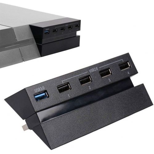  [아마존베스트]Hipipooo PS4 USB Hub 5 Ports USB 3.0 High Speed Adapter Controller Splitter Expansion for Playstation 4 PS4 Console, Not for PS4 Slim, PS4 Pro