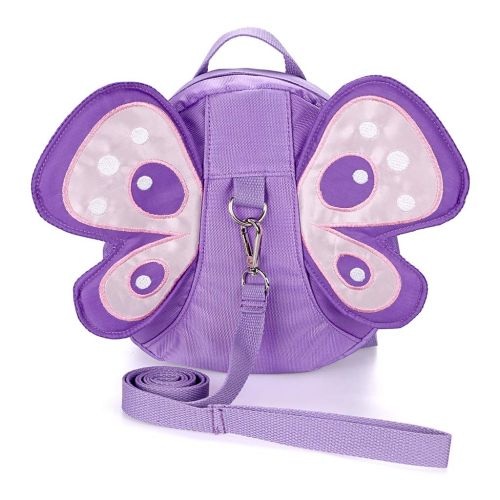  [아마존베스트]Hipiwe Baby Anti-Lost Backpack Butterfly Walking Safety Belt Harness Toddler Reins Strap with Leash (Purple)