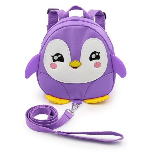  [아마존베스트]Hipiwe Baby Toddler Walking Safety Backpack Little Kid Boys Girls Anti-Lost Travel Bag Harness Reins Cute Cartoon Penguin Mini Backpacks with Safety Leash for Baby 1-3 Years Old (P