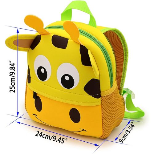  [아마존베스트]Hipiwe Toddler Backpack for Little Kids Water Resistance Kindergarten Preschool Bags Neoprene Children Schoolbag Cute Animal Cartoon Backpacks for Baby Boys Girls