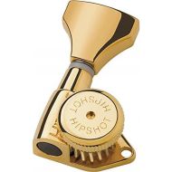 Hipshot 6GLO Grip-Lock Locking Guitar Tuning Machines 3+3 - Universal Mounting Plate UMP included - Gold