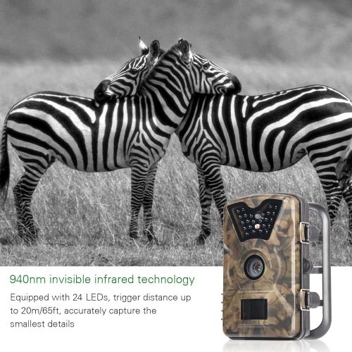  Hiram Trail Camera 12MP 1080P 2.4 LCD Hunting & Game Camera with 940nm Upgrading IR LEDs 0.5s Trigger Speed Night Vision up to 65ft20m IP66 Waterproof & Dustproof Design