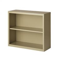 Hirsh Industries Hirsh 2 Shelf Metal Bookcase in Putty