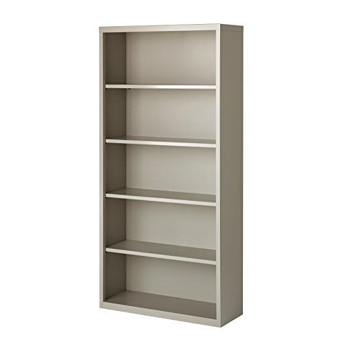  Hirsh Industries Hirsh 5 Shelf Metal Bookcase in Light Gray