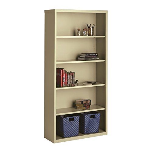  Hirsh Industries Hirsh 5 Shelf Metal Bookcase in Putty