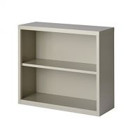 Hirsh Industries Hirsh 2 Shelf Metal Bookcase in Light Gray