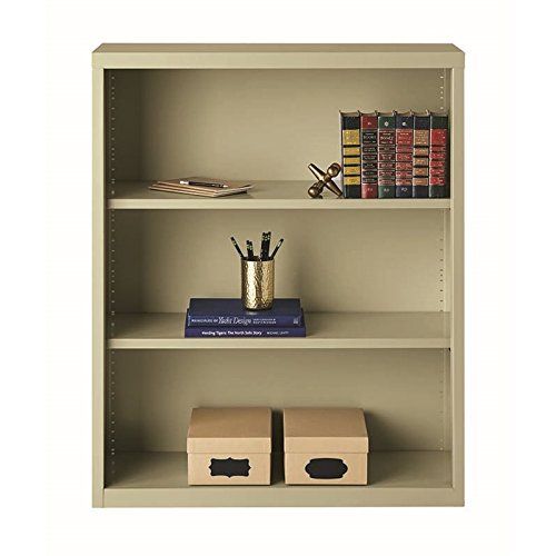  Hirsh Industries Hirsh 3 Shelf Metal Bookcase in Putty