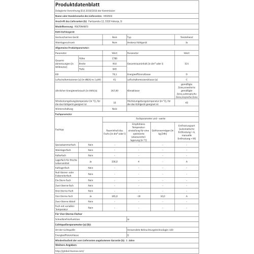 하이센스 Hisense RS670 N4BF3 Side-by-Side/A+++/178.6 cm/229 kWh/Jahr/339 L Kuehlteil/177 L Gefrierteil/Alarmfunktion/schwarz