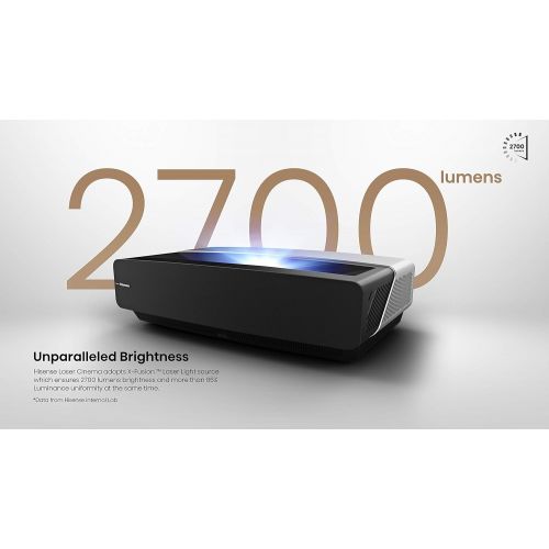 하이센스 Hisense 120L5F Laser Cinema 4K Ultra Short Throw Laser Projector with 120” ALR Screen 2700 ANSI Lumens Android TV HDR10 Built-in Alexa and Google Assistant