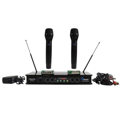  Hisonic HS236 Bluetooth VHF Handheld Wireless Microphone System Portable and Rechargeable Battery Installed,2 Handheld Microphone