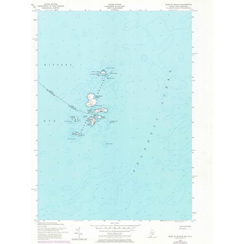  Historic Pictoric Maine Maps - 1956 Isles of Shoals, ME - USGS Historical Topographic Wall Art - 44in x 55in