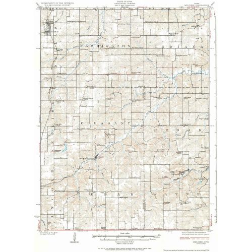  Historic Pictoric Iowa Maps - 1924 Melcher, IA - USGS Historical Topographic Wall Art - 35in x 44in