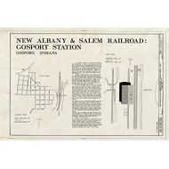 Historic Pictoric : Blueprint Cover Sheet with Location and site Plans - New Albany & Salem Railroad, North Street, Gosport, Owen County, in 36in x 24in