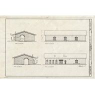 Historic Pictoric : Blueprint North, South, East, and west elevations - New Albany & Salem Railroad, North Street, Gosport, Owen County, in 24in x 16in