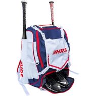 Hit Run Steal Baseball Bag, Softball Bat Bag for Youth & Adult. Holds 4 Bats, Glove, Water Bottle, Shoe Compartment, Helmet, Fence Hook for Equipment & Gear