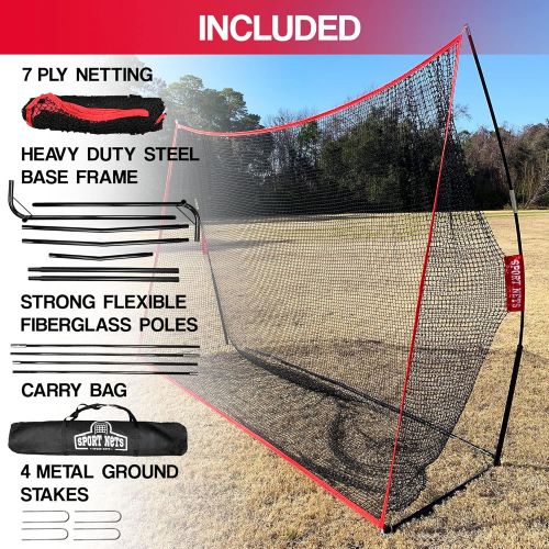  [아마존베스트]Hit Run Steal Heavy Duty Golf Net 10 X 7 - Perfect Golf Practice Net for Indoor Outdoor Garage Backyard Golf Practice. Golf Hitting Net is A Portable Home Driving Range. Comes W/Carry Bag