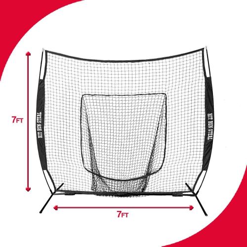  Hit Run Steal Practice Baseball and Softball Heavy Duty Large Hitting Net and Carrying Bag