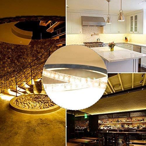  [아마존 핫딜] HitLights Warm White LED Strip Lights, UL-Listed Premium High Density 2835-16.4 Feet, 600 LEDs, 3000K, 44W, CRI 90+, 12V DC LED Tape Lights for Under Cabinet, Kitchen, Lighting Pro