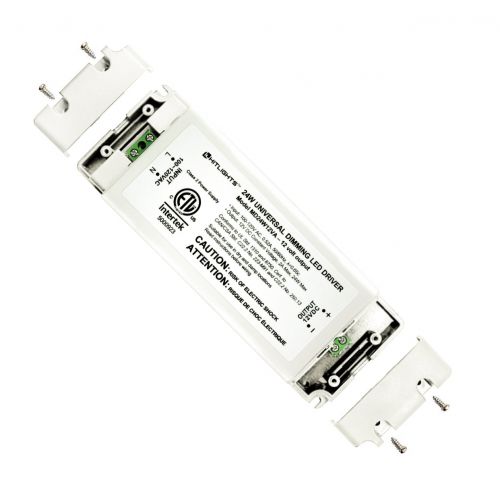  HitLights 24 Watt Dimmable Driver, Electric LED Driver - 110V AC-12V DC Transformer. Compatible with Lutron, Leviton and More for LED Strip Lights, Constant Voltage LED Products