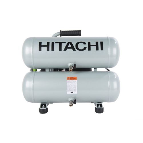  Hitachi EC99S 4 Gallon 2 Hp Portable Twin Stack Air Compressor